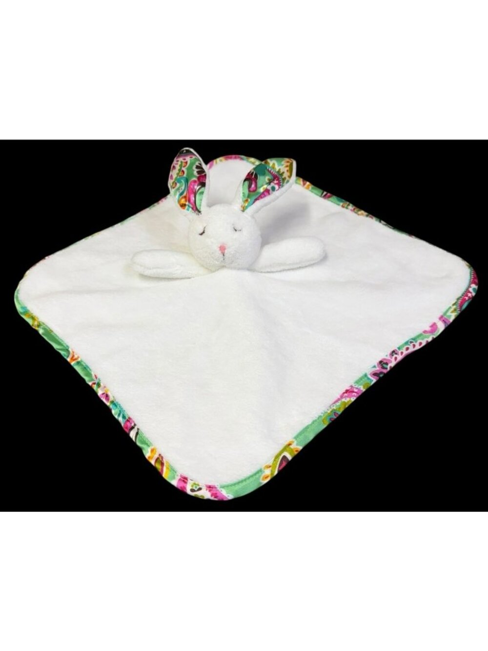 HTF Vera Bradley Tutti Frutti Bunny Rabbit Lovey Security Blank Plush 2012 White